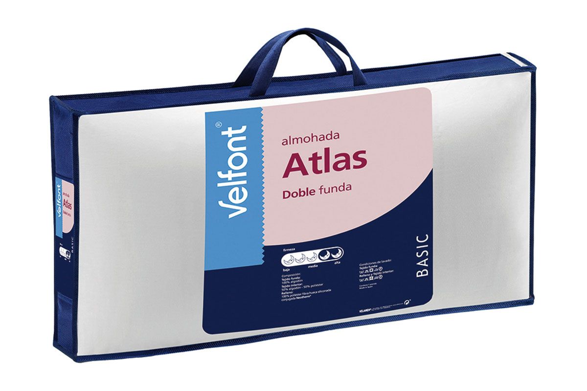 Almohada de fibra Atlas Velfont, con firmeza alta
